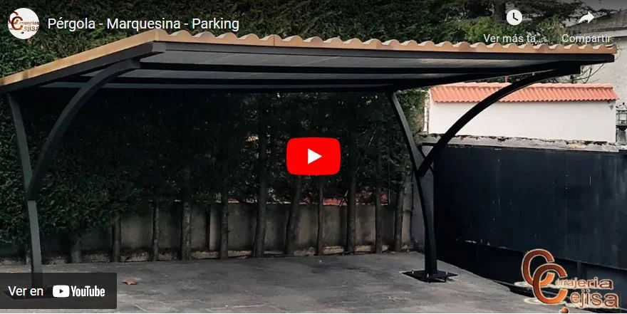Video marquesina parking teja envejecida