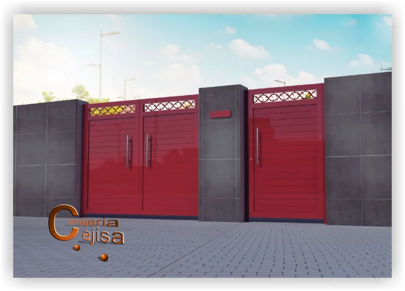 Puerta para fincas de aluminio soldado A02G