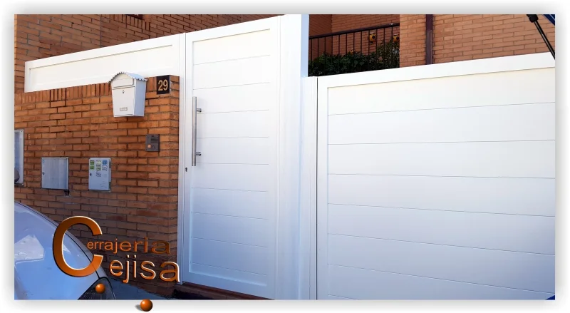 puertas para chalet pareado aluminio soldado A06G