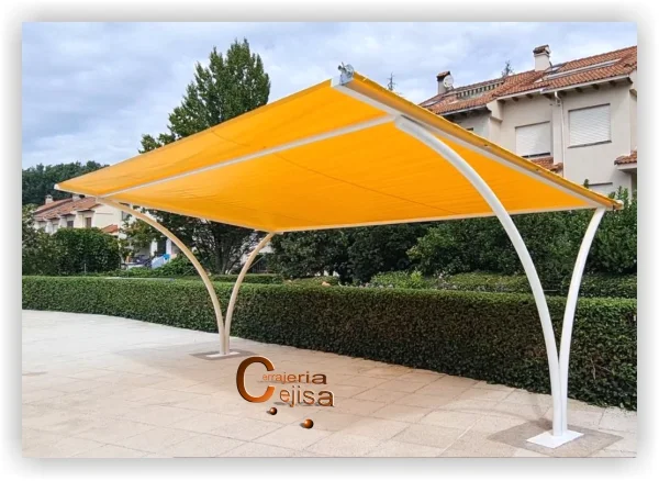 Pérgola lona desmontable piscina