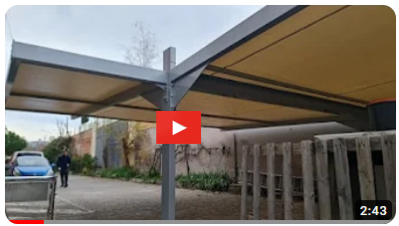 Marquesina o pergola de aparcamiento en lona de PVC