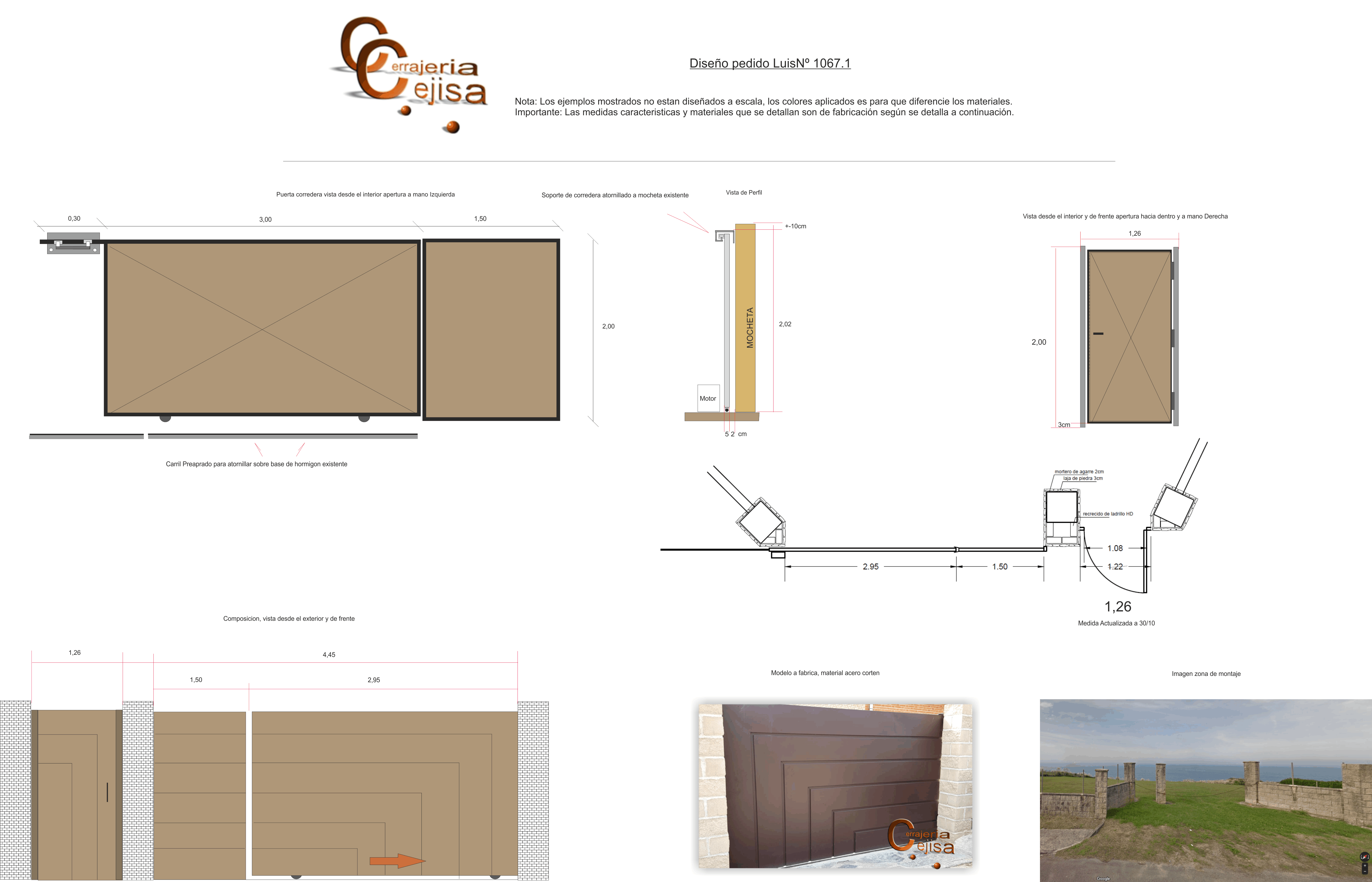 Puerta acero corten P74.4G